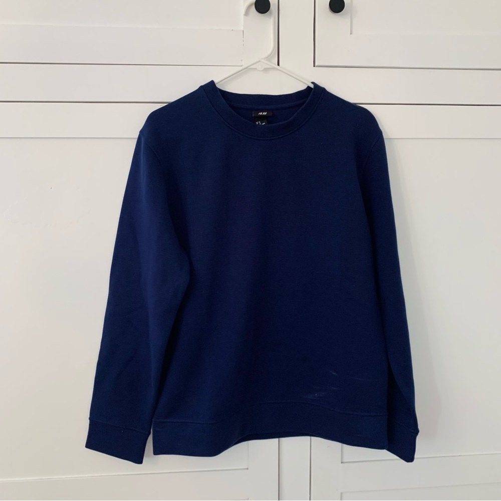 H&M Navy Blue Crew Neck Sweatshirt Size Medium